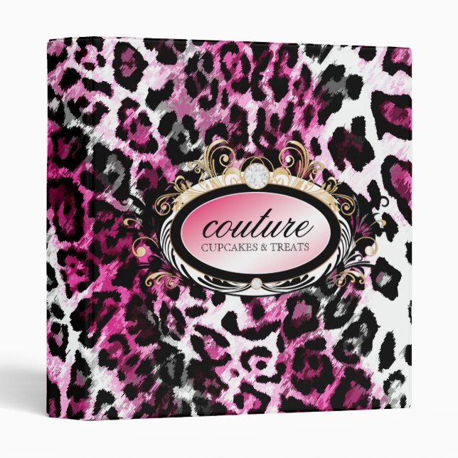 311 Opulent Gold Leopard Hot Pink Binder (Front/Spine)