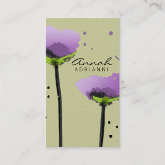 311-Passionate Poppy Lavender | Sage Business Card