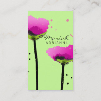 311 PASSIONATE POPPY LIME GREEN BUSINESS CARD