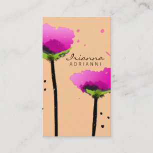 311 PASSIONATE POPPY PEACH BUSINESS CARD