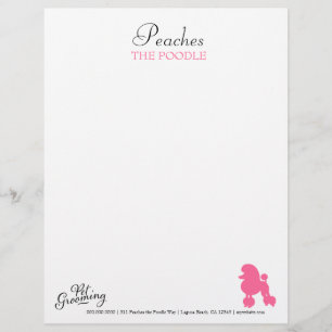 311 Peaches the Poodle Pet Grooming Letterhead