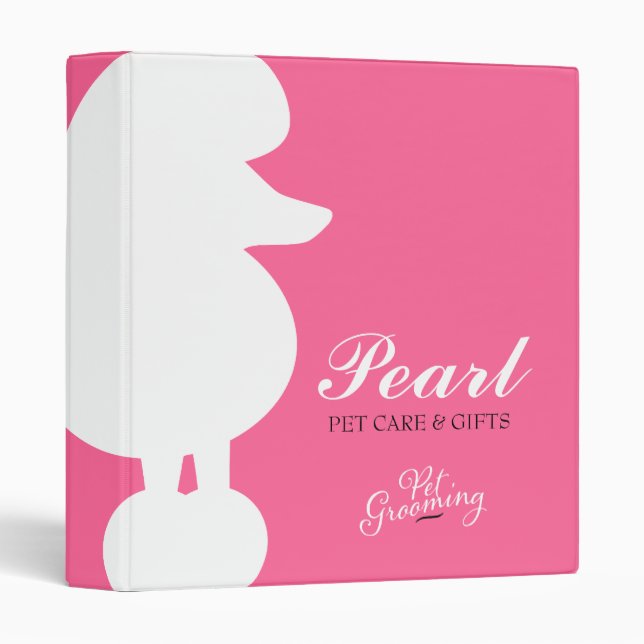 311 Pearl the Poodle Pet Grooming Binder (Front/Spine)
