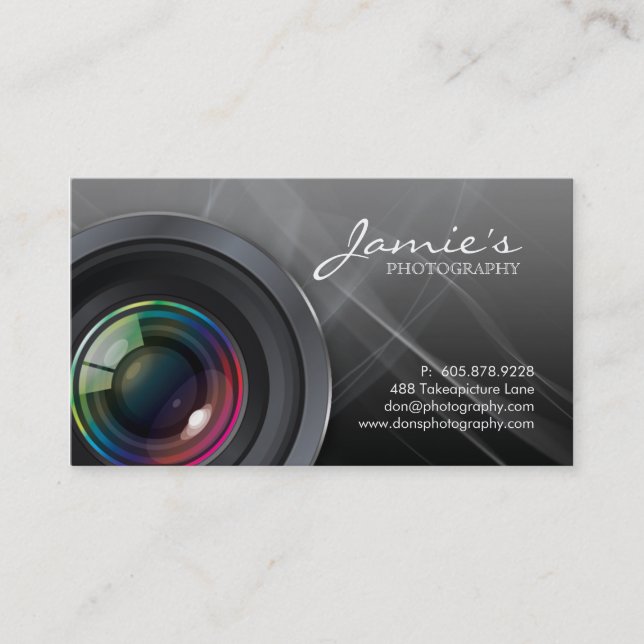 311 Photographer Business Card Modern Black (Front)
