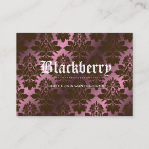 311-Pink Blackberry "Pure" Chocolate Damask Business Card