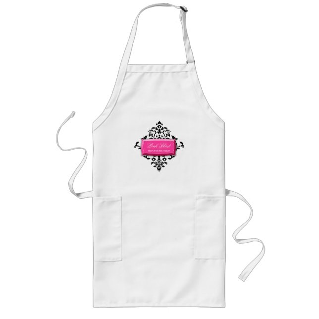 311-Pink Blast Damask Apron (Front)