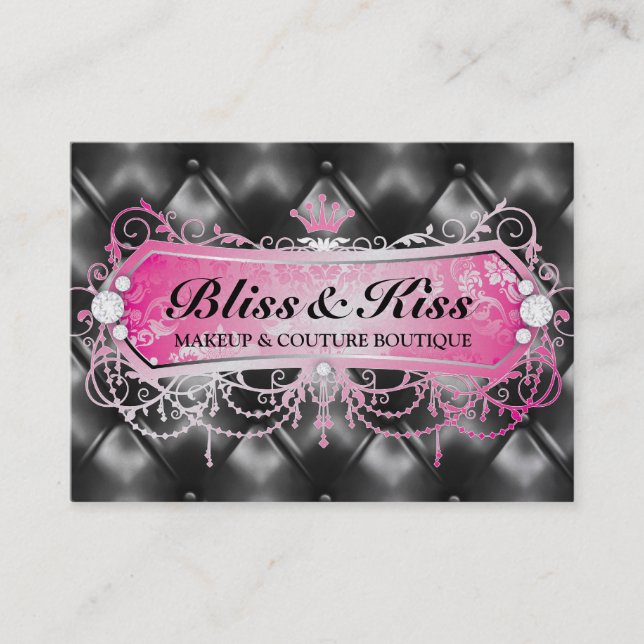 311 Pink Bliss Black Tuft Metallic Business Card (Front)
