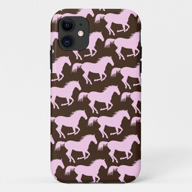 311 Pink & Brown Horse Print Case-Mate iPhone Case (Back)