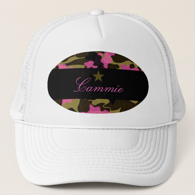 311 PINK CAMO STAR TRUCKER HAT (Front)