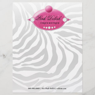 311 Pink Delish Deep Pink Zebra Letterhead