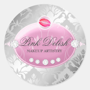 311 Pink Delish Silver Sticker lips kiss