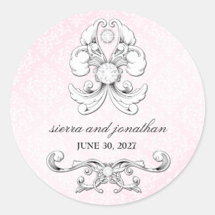 311 Pink Diamond Luxe Damask Sticker