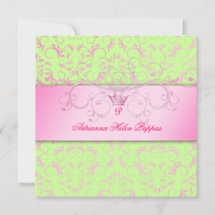 311-Pink Divine and Graceful Lime Invitation