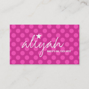 311 Pink Star Polka Dots Appointment Card