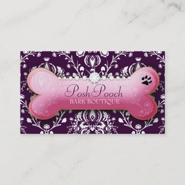 311 Posh Pooch Eggplant Business Card (Front)