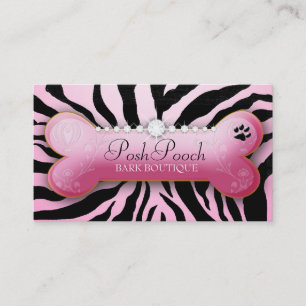 311 Posh Pooch Pink Zebra Business Card