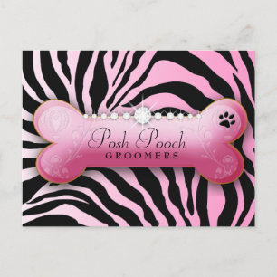 311 Posh Pooch Pink Zebra Postcard