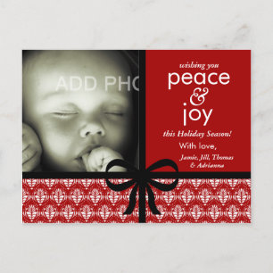 311-Red & Black Christmas Card with Bow