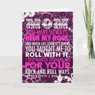 311 Rock and Roll Mom Leopard Mother's Day Card