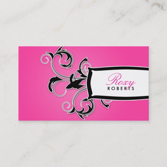 311 Roxy Black and Pink Business Card (Front)