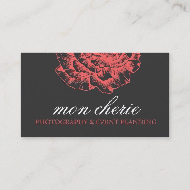 311 Ruffled Peony Coral Melon Business Card (Front)