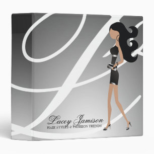 311-Sassy Fashionista Monogram Grey Binder