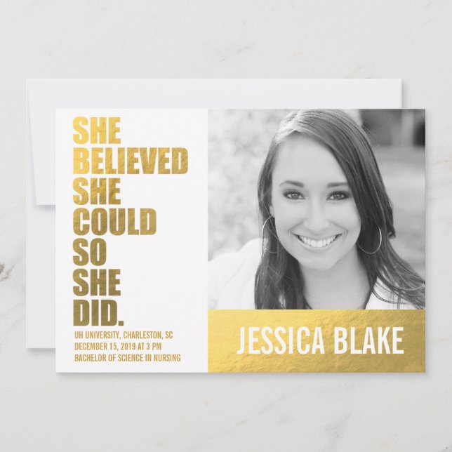 311 She Believed She Could So She Did Graduation Announcement (Front)