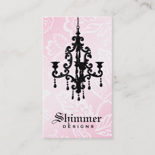 311-Shimmer Chandelier Pink Business Card (Front)