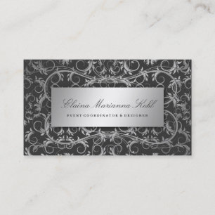 311-Silver Divine Charcoal Grey Business Card