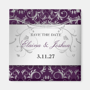 311-Silver Divine   Eggplant Save the Date Magnet