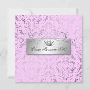 311-Silver Divine   Luscious Pink Sweet 16 Invitation
