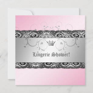 311-Silver Divine Pink Shimmer Lingerie with Lace Invitation