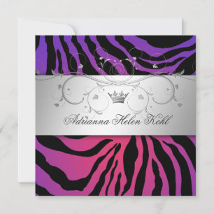 311-Silver Divine Purple Radiance Zebra Lingerie Invitation