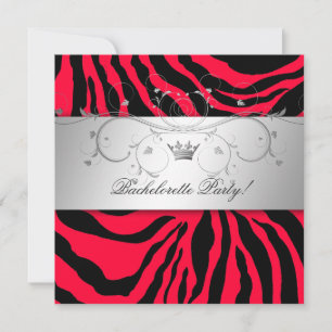 311-Silver Divine Red Hot Martini   Bachelorette Invitation