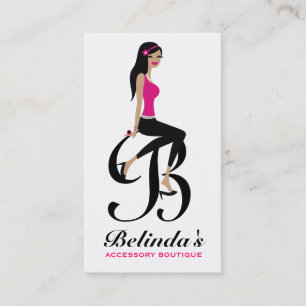 311-Sittin' Pretty Monogram   Initial Business Card