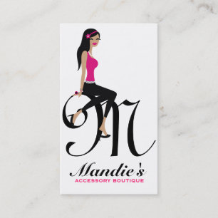 311-Sittin' Pretty Monogram   Initial Business Card
