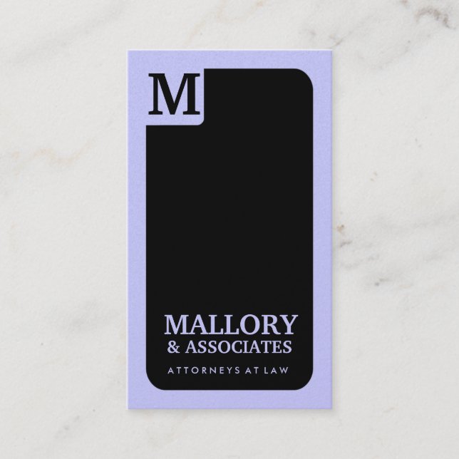 311-Sleek Corporate Monogram | Law Metallic Card (Front)