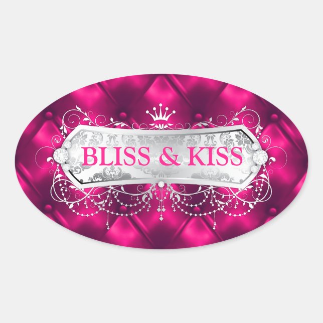 311 Snow Bliss Blush Tuft Oval Sticker (Front)