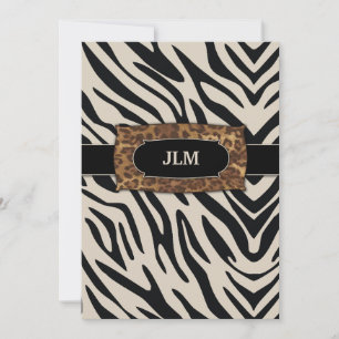 311-Sophisticated Jungle Zebra Invitation
