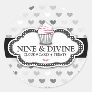 311 Sticker Divine Grey Hearts Cupcake