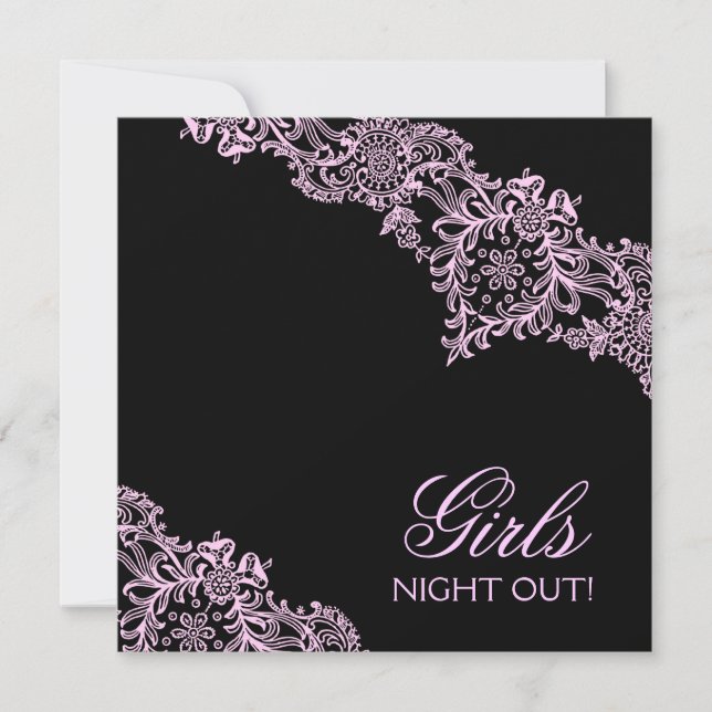311 Straight Laced Pink Black Invitation (Front)