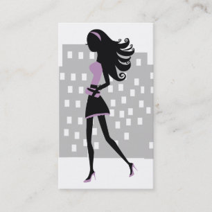 311-Stylish City Girl Sizzling Lilac Business Card