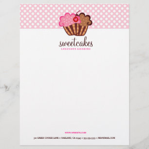 311-Sweet Cakes Cupcake Stationary Letterhead