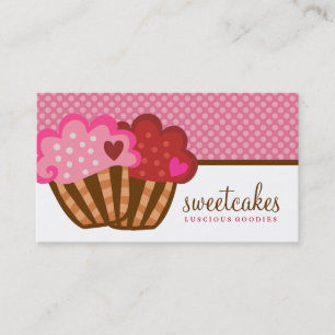 311 Sweet Cakes Cupcake Two Hearts Business Card