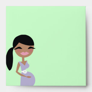 311-Sweet Pregnant Mommy Zebra Mint - Ethnic Envelope