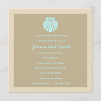 311-Sweet Shell Robin's Egg Beige Invitation