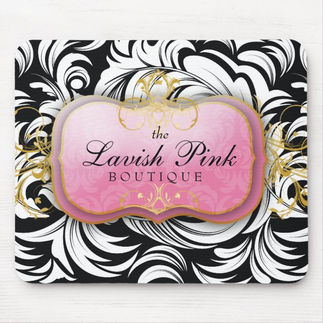 311 The Lavish Pink Plate | Black Mouse Pad (Front)