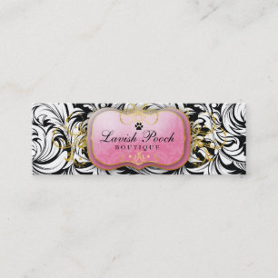 311-The Lavish Pooch White Leaves Mini Business Card
