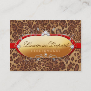311 The Luminous Leopard Red Trim Business Card