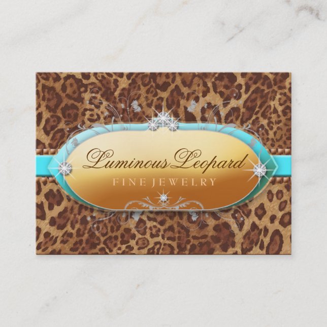 311 The Luminous Leopard Turquoise Trim Business Card (Front)