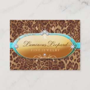 311 The Luminous Leopard Turquoise Trim Business Card